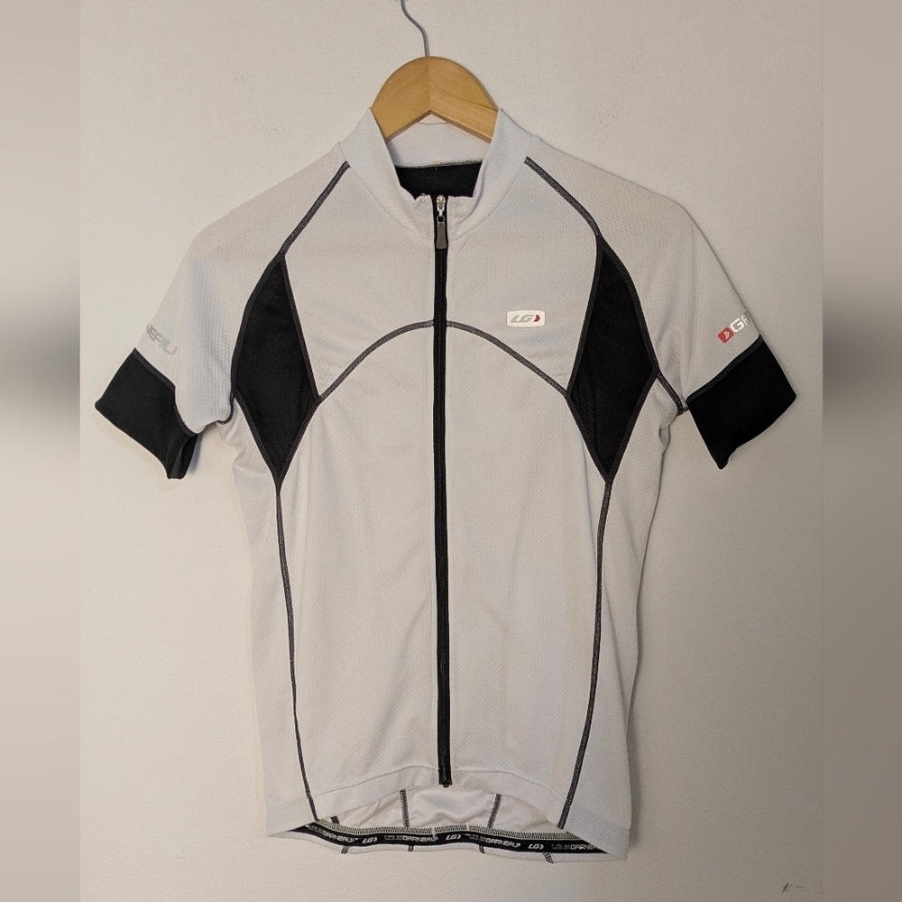 Louis Garneau Men's Cycle Jersey Size S White Black Shirt Full Zip Short Sleeve - Picture 7 of 15